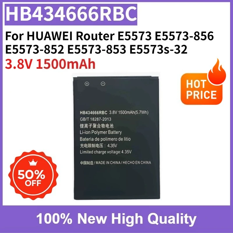 

High Quality HB434666RBC 3.8V 1500mAh Replaceable Battery For HUAWEI Router E5573 E5573-856 E5573-852 E5573-853 E5573s-32