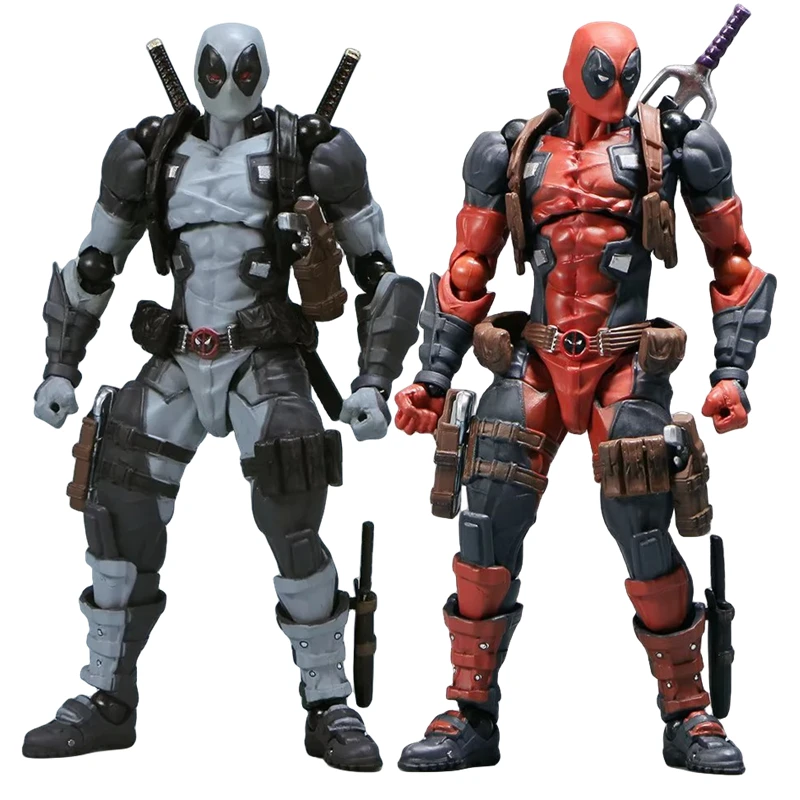 

Amazing Yamaguchi Deadpool 2.0 Gray Action Figure Kaiyodo Marvel Mutant Movable Joints Collectible Model Toy Gift for Kids Fans