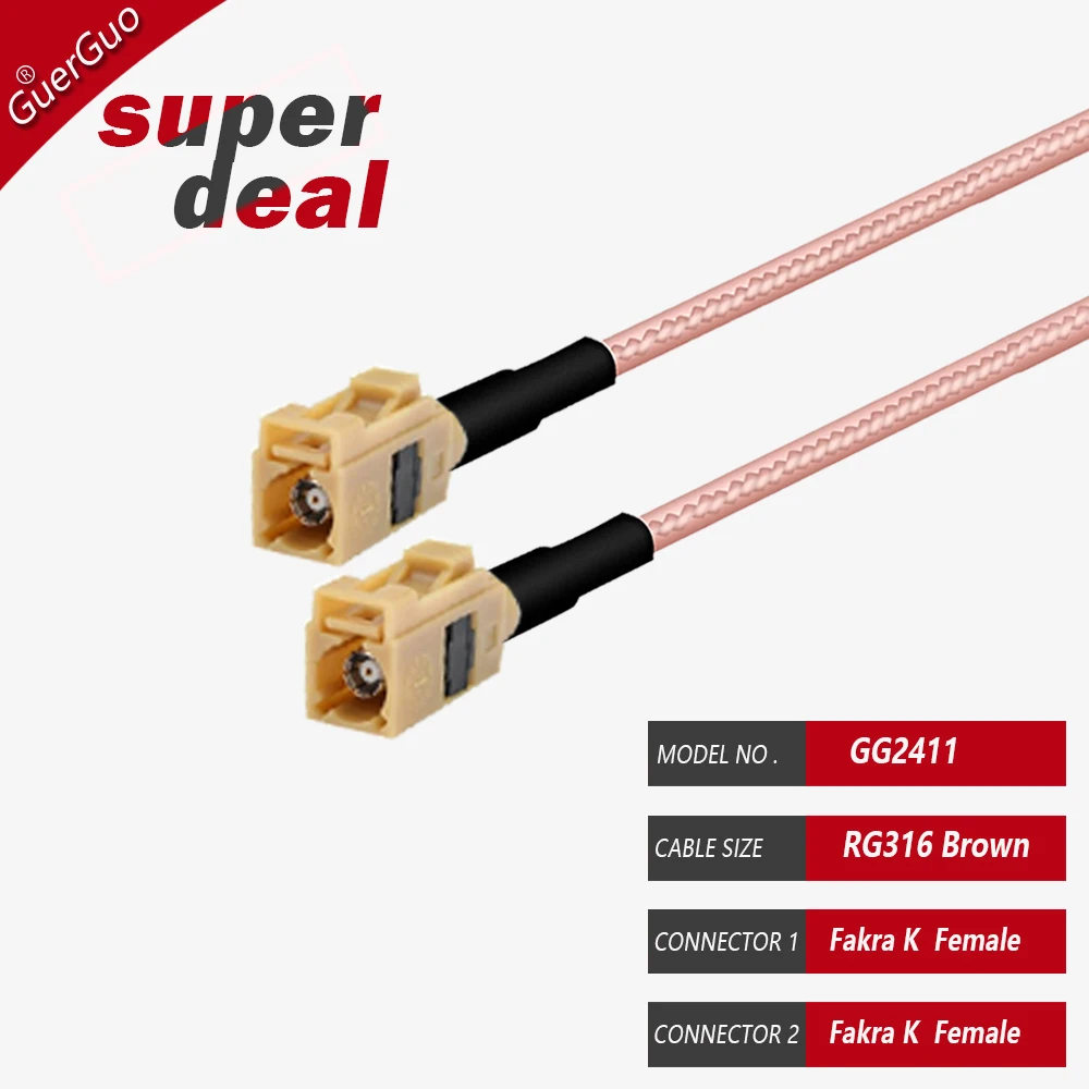 Fakra K RAL 5005 Male And Female GPS Antenna Extension Cord RF Coaxial RG316 Cable Pigtail for Car GPS Telematics Navigation