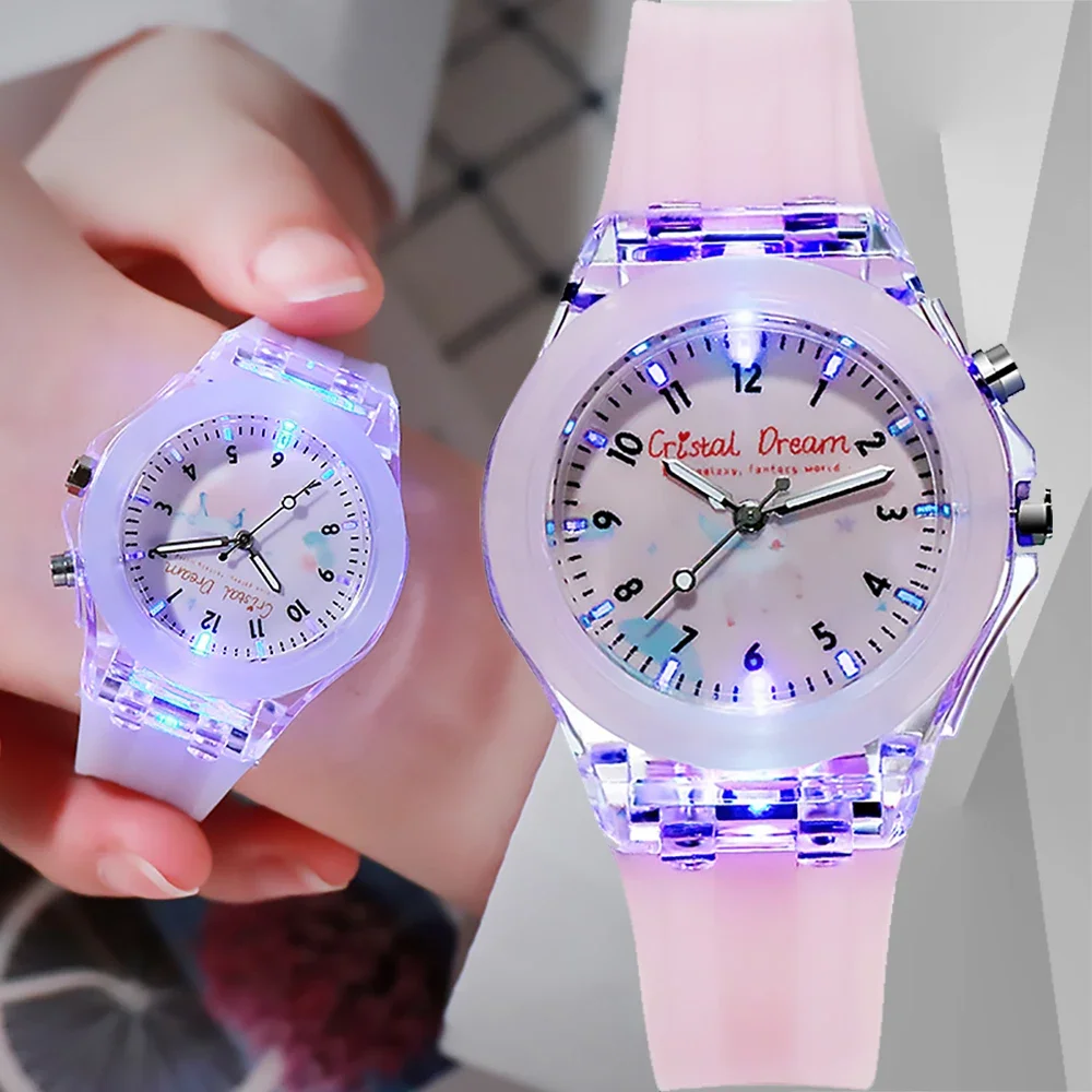 

New Sports Kids Watches for Girls Boys Gift Personality Clock Easy Read Children Silicone Flash Quartz Wristwatch Reloj Infantil