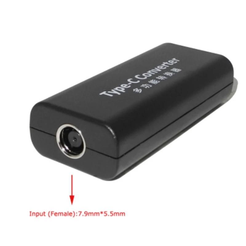 محول طاقة تيار مستمر للكمبيوتر المحمول ، موصل جاك ، أنثى إلى USB من النوع C ، محول للكمبيوتر المحمول