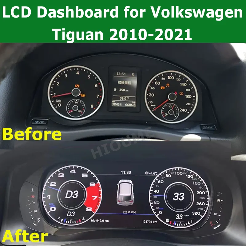 

2022 Lates Car Digital Cluster Meter Instrument For Volkswagen Tiguan 2010-2017 LCD Speedmeters Dashboard Virtual Cockpit