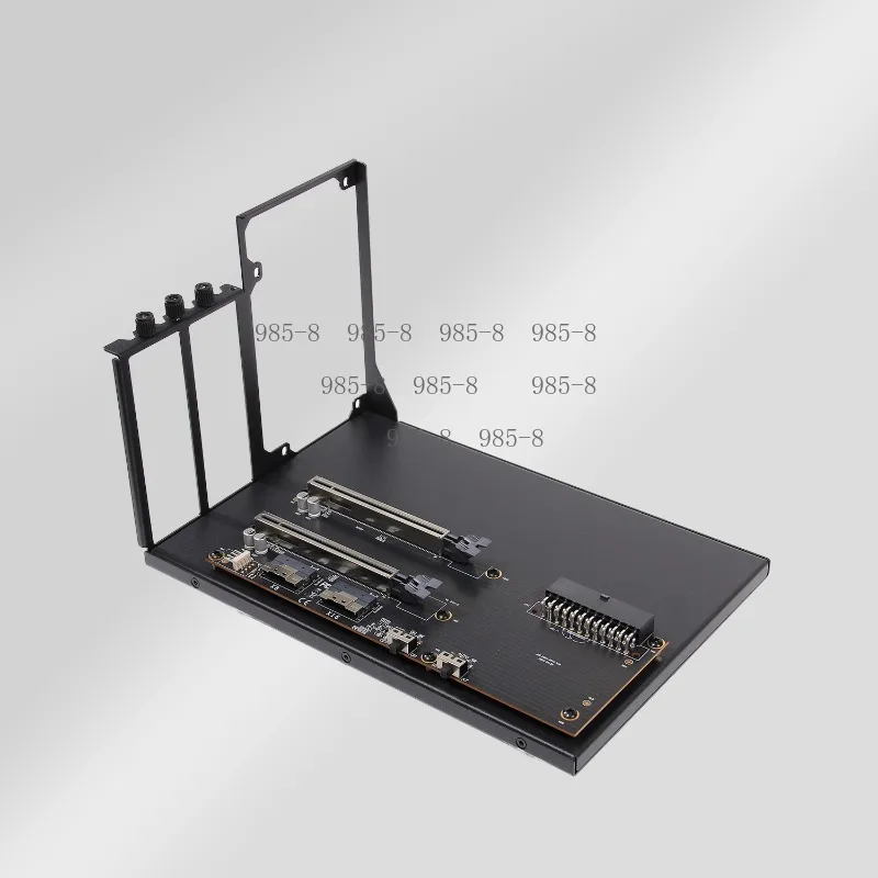ATX Power Supply Equipped PCIe 3.0 X16 X8 Expansion Card PEX8749 Dual Slot GPU Support Stand view 3