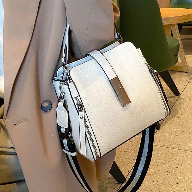 

Nesitu High Quality White Red Green Blue Brown Coffee Black Split Leather Small Women Handbag Shoulder Messenger Bag M8807