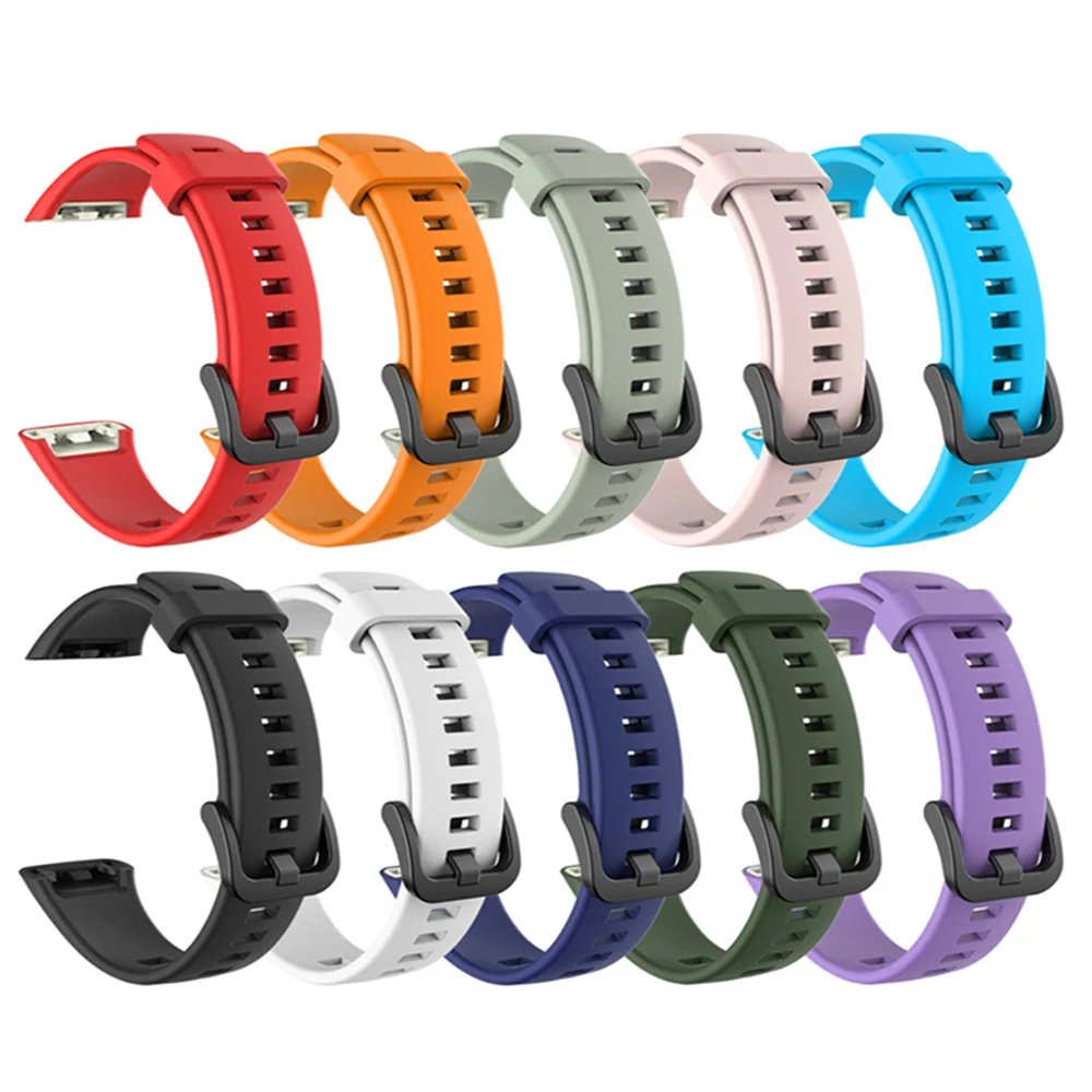 Armband für huawei honor band 6 hochwertiges silikon armband mit hartem pc schwarz uhr gehäuse armband ersatz