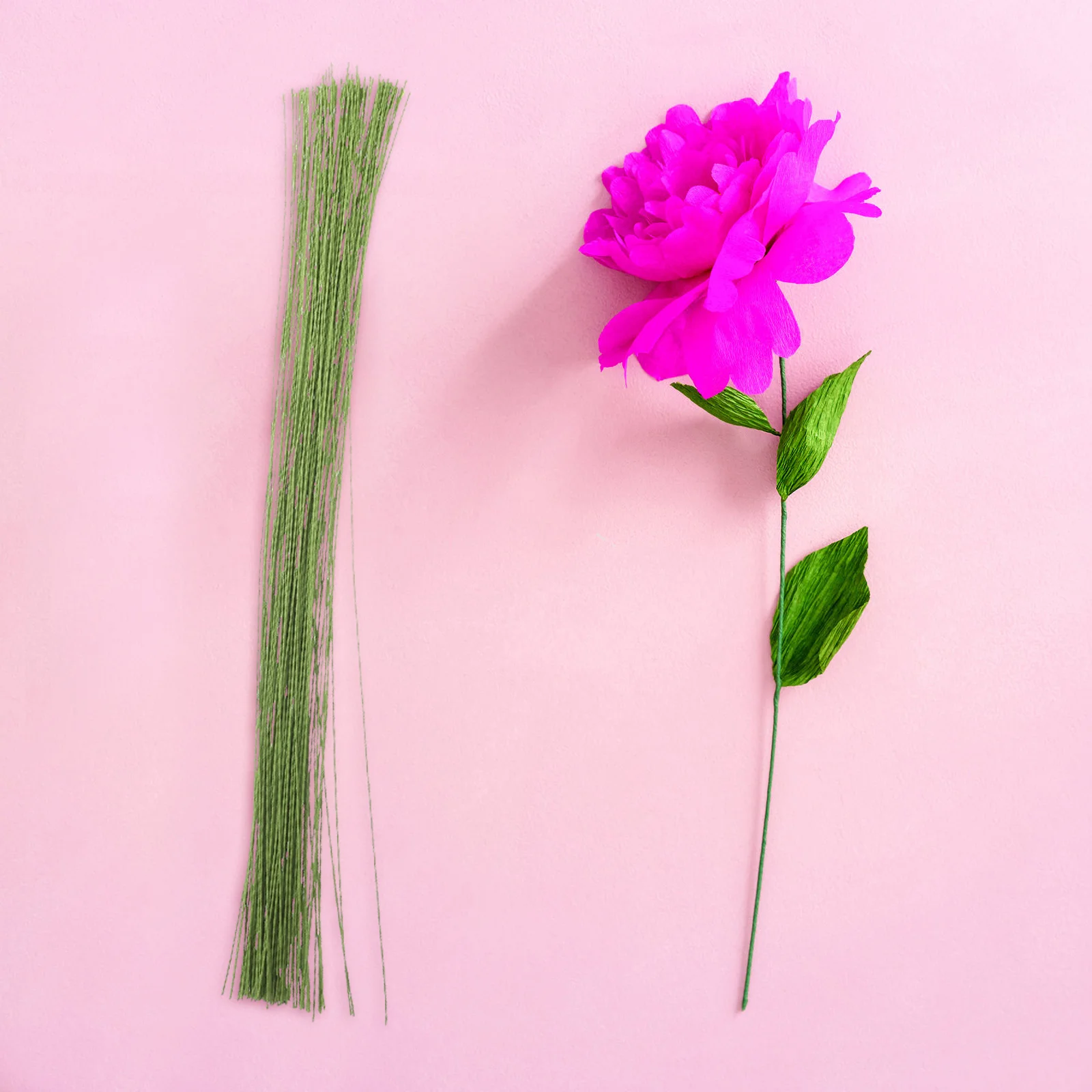 

200Pcs Floral Stem Wire 40cm Green Iron Wire Stem for Handmade Craft Floral Arrangement DIY Wreath Bouquet DIY