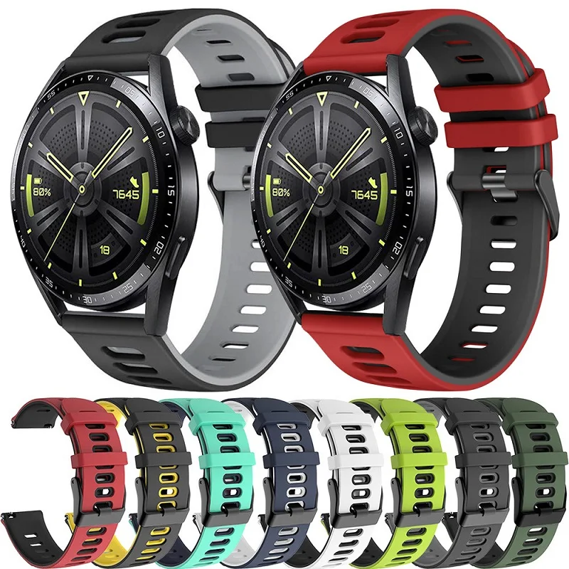 

20 22mm Watch Band Strap Belt For Huawei Watch GT3 Pro GT 2/3 43 46mm Silicone Watchband GT2 Pro 42mm Smartwatch Bracelet Correa