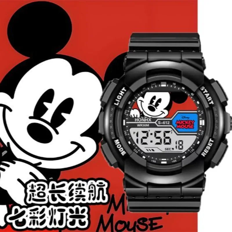 Disney Mickey Children's Watch Anime Character Student Fashion Creativity Outdoor Sports Electronic Rubber Watch Birthday Gift