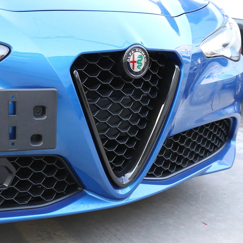 Für alfa romeo giulia stelvio 2017 2018 2019 2020 2021 2022 2023 abs kunststoff front grill dekorations rahmen autozubehör