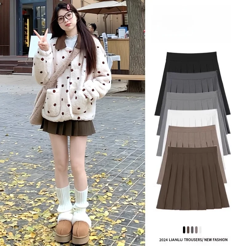 

High Waist A-Line Skirt Women's Summer Slimming Cheered Anti-Light Spring Autumn JK Pleated ort Skirt Casual Sle