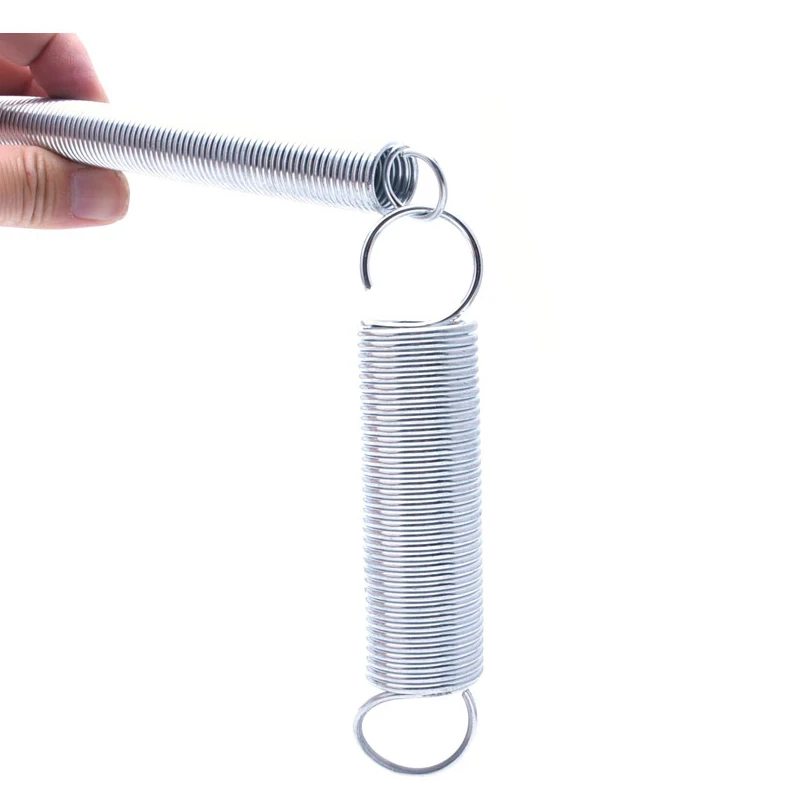 1-5Pcs Wire Diameter 1.2mm Galvanized Tension Spring Outer Dia 8/9/10mm Closed loop/With Hook Extension Spring Length 30-250mm