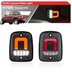 2PCs White/Red Rear Auto OLed License Plate Lights Lamp For Toyota Tacoma 1995-2004 Gen1 N140 N150 N160 N170 N190 Pickup Trucks