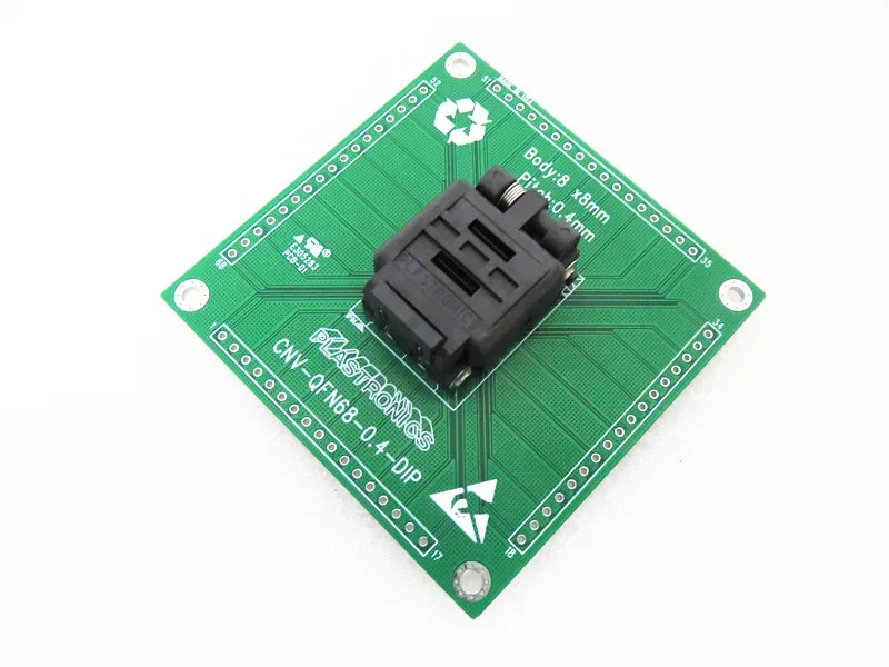 

QFN68/DIP 68QN40S18080 CNV-QFN68-0,4-DIP 8*8 мм, шаг 0,4 мм, испытательное сиденье, испытательный стенд, испытательная розетка, сиденье для программирования