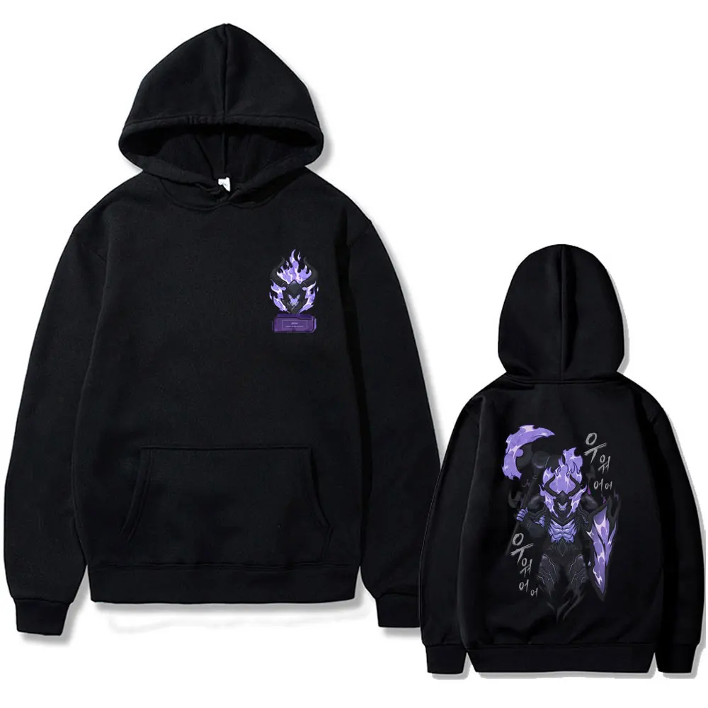 

Anime Solo Leveling Sung Jin Woo Lron Graphic Hoodie Men Women Casual Cartoon Oversized Pullover Unisex Vintage Fleece Hoodies