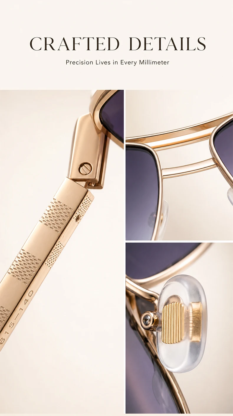 Retro Quadratische Sonnenbrille für Herren 2026 Luxusmarken-Designer Klassische Punk-Sonnenbrille für Männer Vintage Frühlings-Eyewear UV400-Schutz – Detail 5