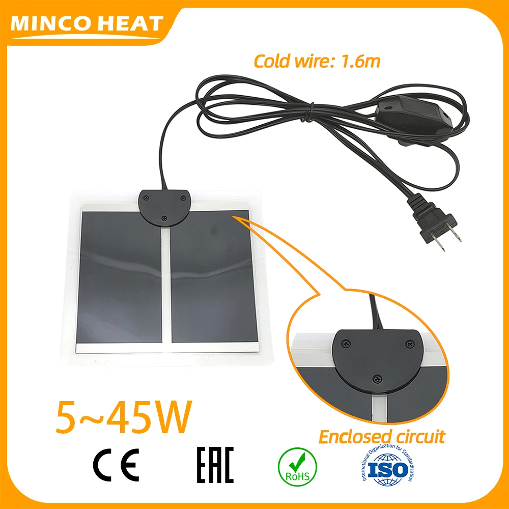 Minco 열 인큐베이터 수족관 파충류 따뜻한 매트, 애완 동물 난방 패드, 전기 담요, EU 미국 플러그, 110V, 220V, 5 ~ 45W 