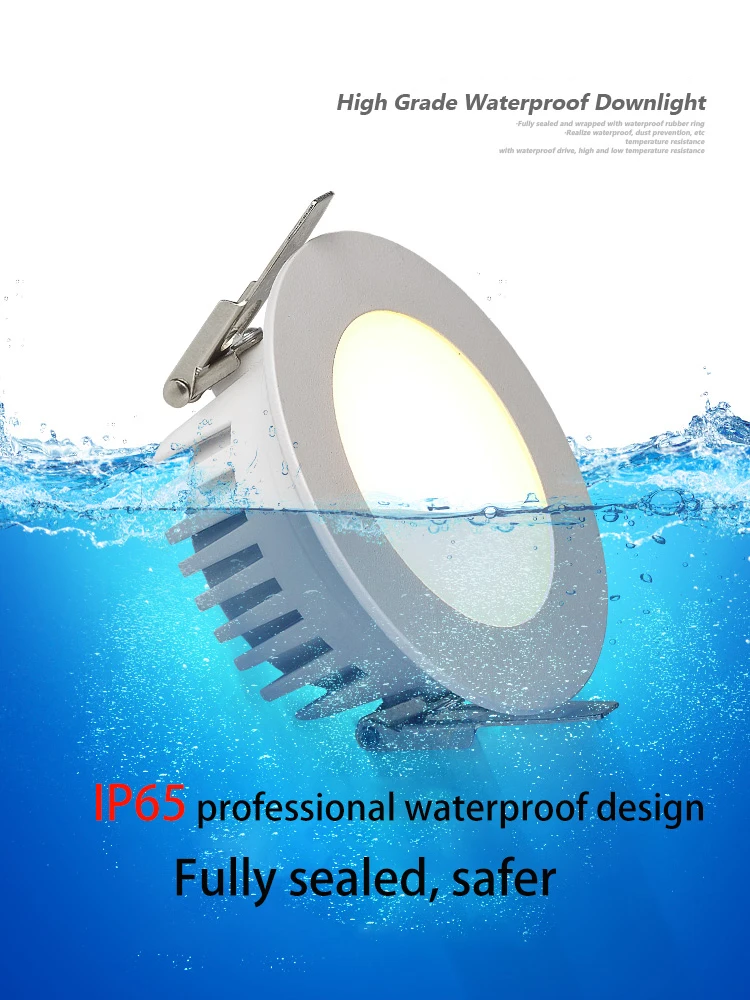 BRGT Waterproof LED Spotlights Recessed Ceiling Lamp White 7W10W Downlight 110V220V For Kitchen Bathroom Indoor Outdoor Lighting