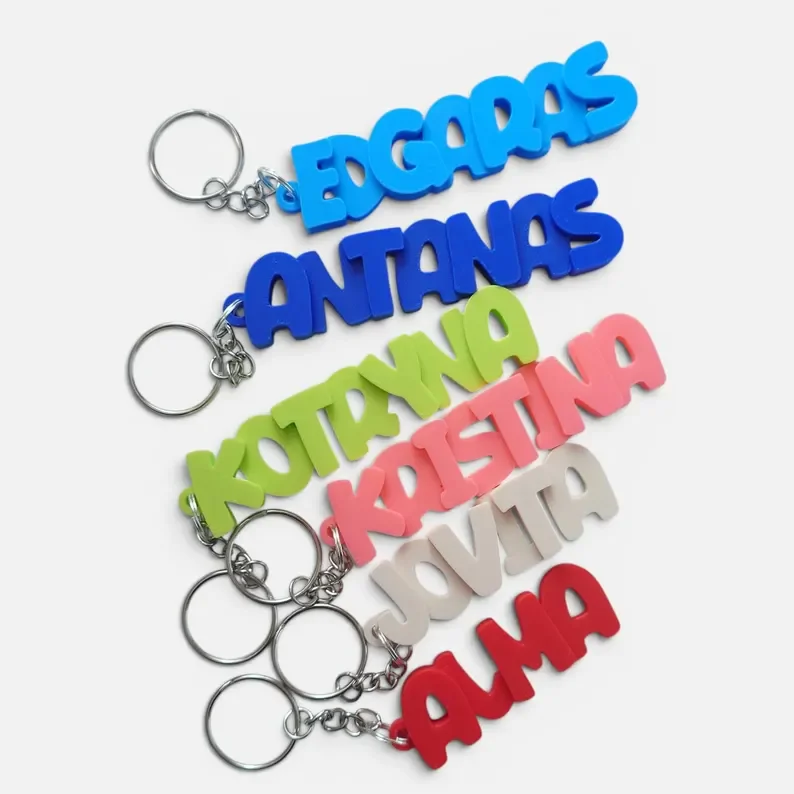 Custom Personalized 3D Printed Name Keychain Custom Bag Tag, Kids Backpack Accessory
