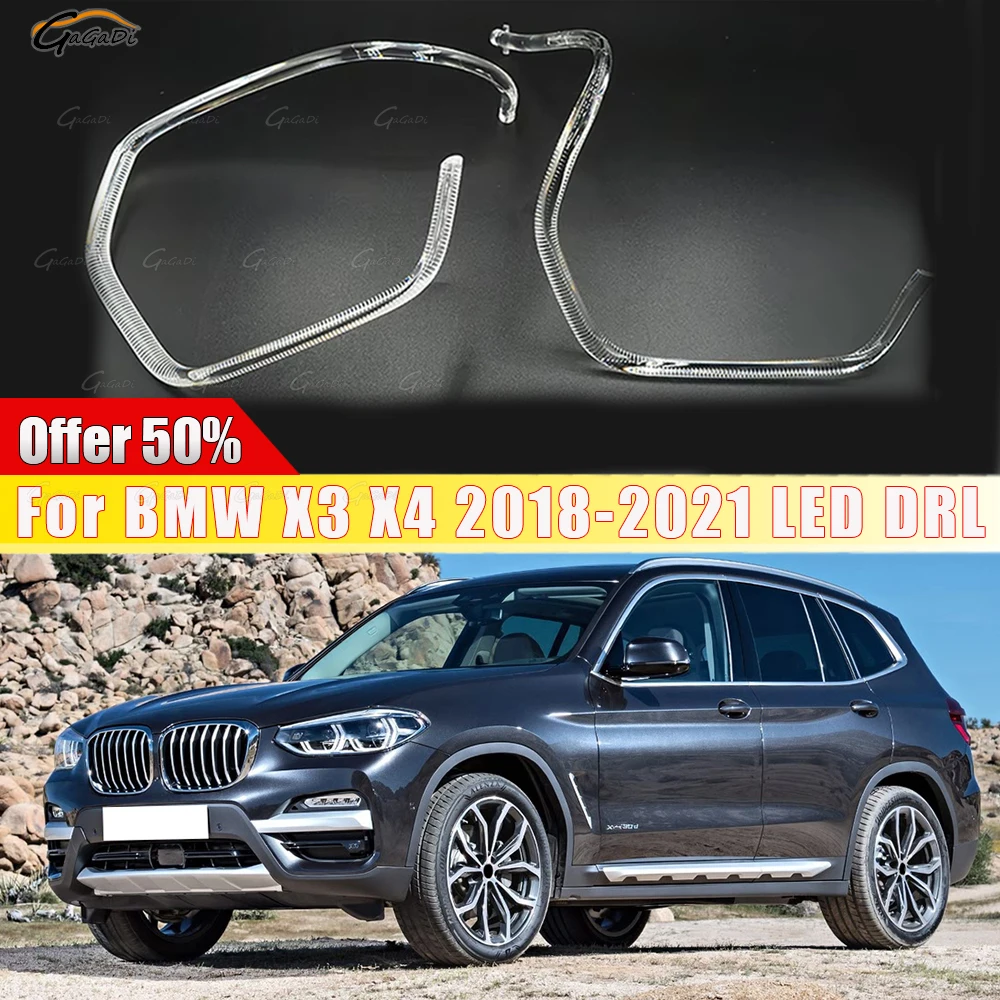 

Fit For BMW X4 X3 G01 G02 G08 F97 F98 2018-2021 LED DRL Daytime Running Light Tube Angel Eyes Headlight light guide strip