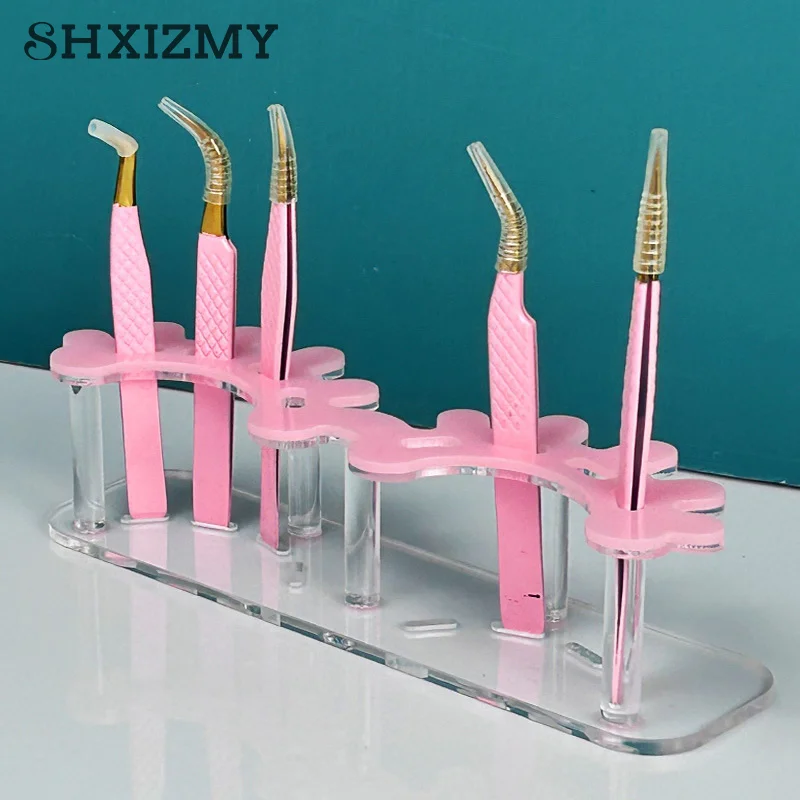 Acryl Wimper Pincet Opberghouder Stand 8 Gaten Handig Pincet Stand Hold Wimper Extensie Tattoo Make-Up Tool