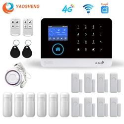 YS PG-103 4G GSM Wireless Alarm System Tuya SmartLife APP for Home Security Alarm PIR Sensor Door Sensor Smart Home Kit