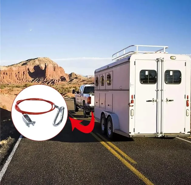 304 Stainless Steel Trailer Breakaway Rope Trailer Caravan Brake Away Breakaway Safety Cable Braked Hitch Replacement Accessorie
