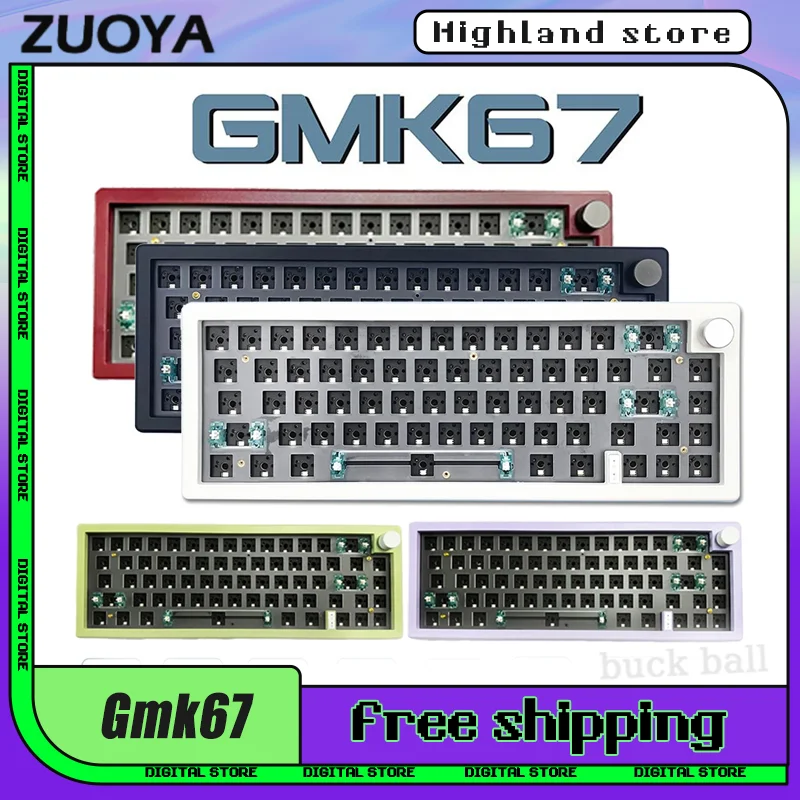 

Клавиатура Zuoya Gmk67 игровая механическая, 3 режима, 2,4 ГГц, RGB-подсветка