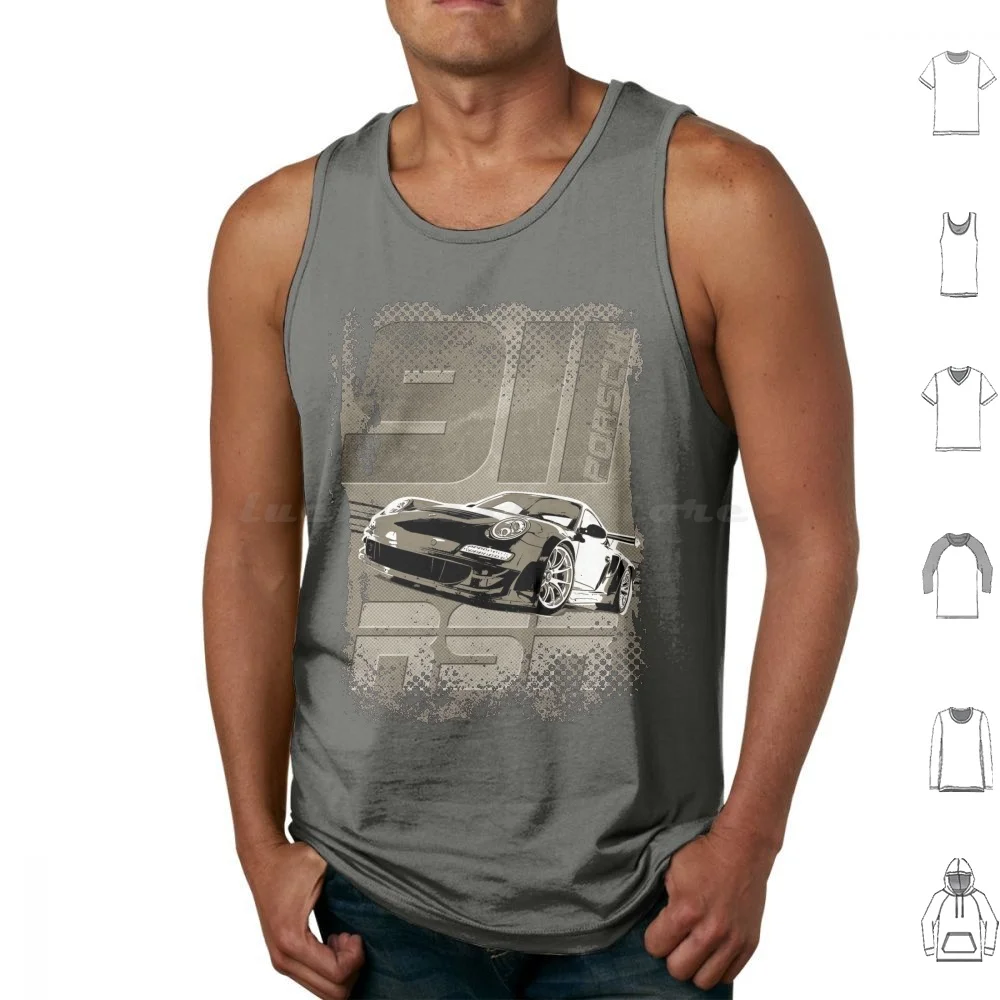 New Men's Racing Car T-Shirt Tank Tops Vest Sleeveless New Mens Motorsport Racing Sports Car Track Speedway Racing Car