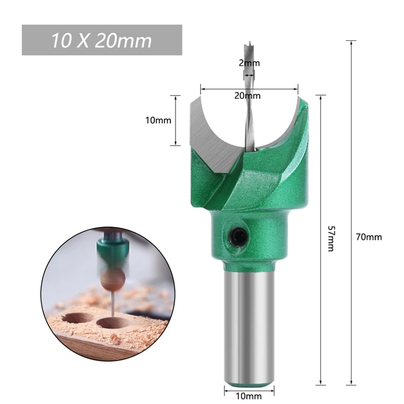 Shank Bead Drill Bits Router Bit Carbide Cutters Woodworking Milling Cutter For Wood Bit Face Mill End Mill 10Mmx20mm