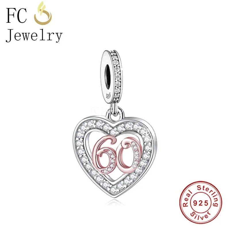 FC Jewelry Fit Original Pan Charms Bracelet 925 Silver 13th Birthday Number Bead For Making Women Wedding Anniversary Berloque