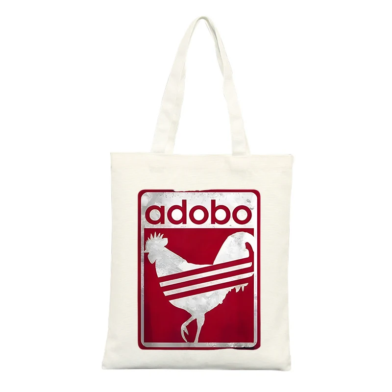 Canvas Tote Bag with Rooster Graphic and Letter Print, Vintage Style for Casual Shopping and Daily Use