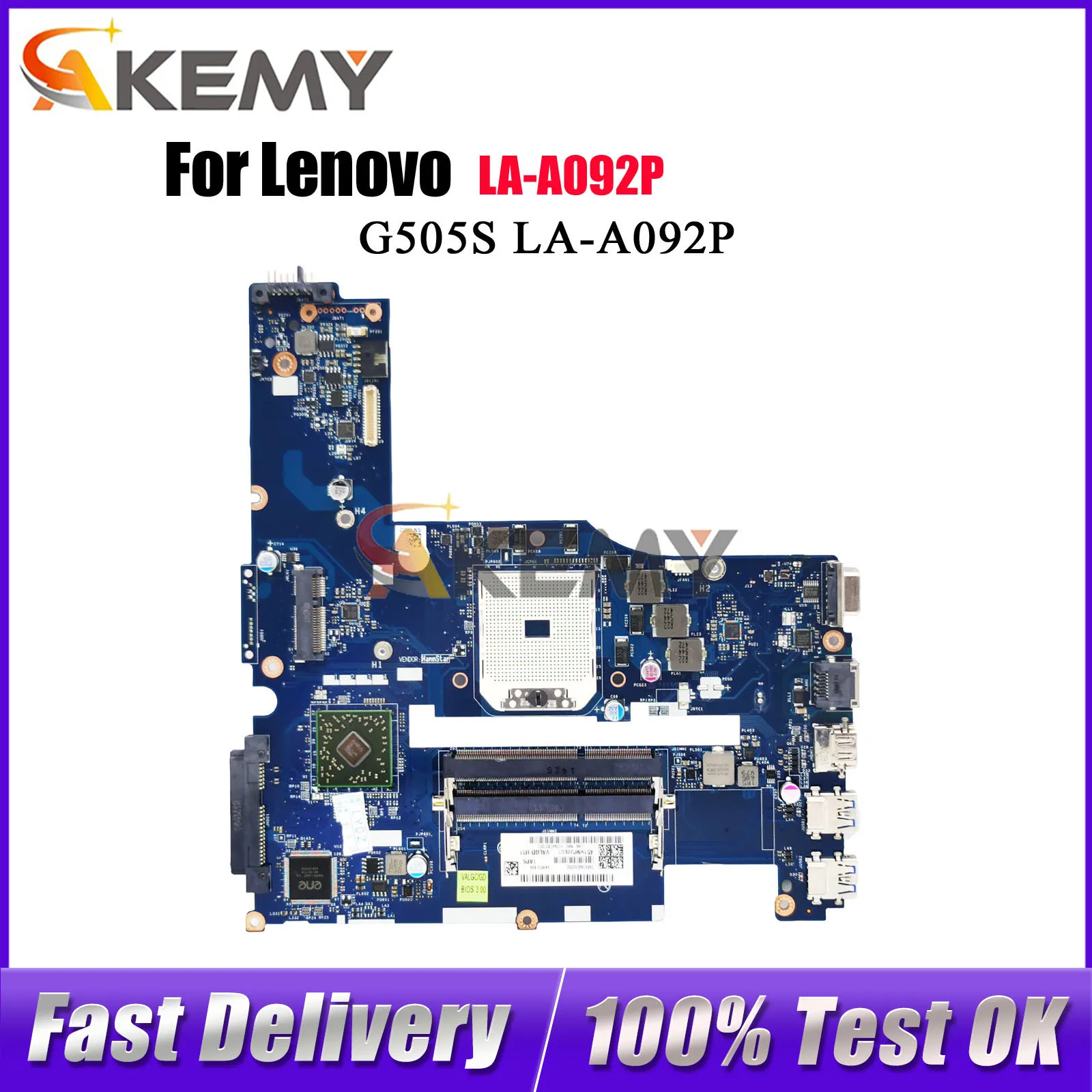 Para Lenovo Ideapad G505S LA-A092P placa base de computadora portátil con AMD DDR3 100% probado OK