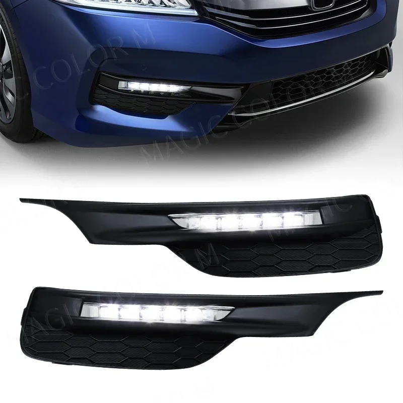 

For Honda Accord Sedan 2016 2017 2018 2019 2020 LED DRL Daytime Running Lights Headlight Fog Lamps Wires Switch Waterproof 12v