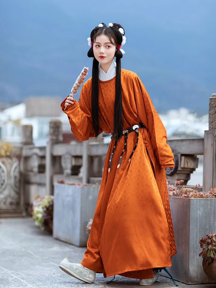 Dynasty Hanfu Tang Dynasty Restoration Round necked Robe Lantern Pants Spring and Summer Men's and Women's Clothing