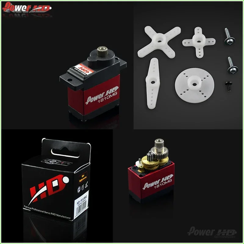 Power HD Micro Digital Servo 3.9kg/15.8g HD-1810MG with Aluminum Case D-04HV for CAPO CUB CAPO CUB1 1:18 RC Car TRAXXAS TRX4