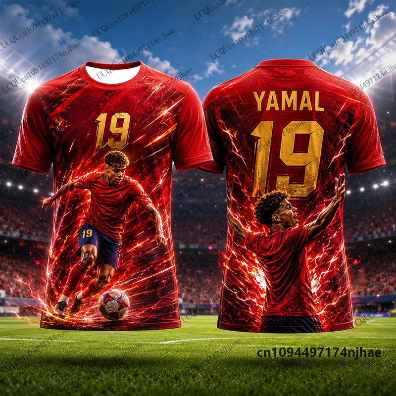 2026 Neues ChatGPT Yamal Nr.19 Bedrucktes Fußballtrikot Herren T-Shirt Sommer Sport Atmungsaktives Schnelltrocknendes T-Shirt Lässige Kinder- und Erwachsenen-Oberteile – Detail 7