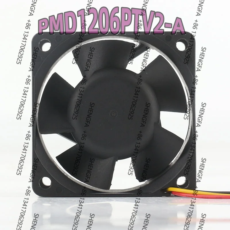 Original Sunon 5V 24V 48V 6025 60x60x25MM Frequency Converter Cabinet Three-wire PMD1206PTV2-A Cooling Fan DC 12V 3.2W