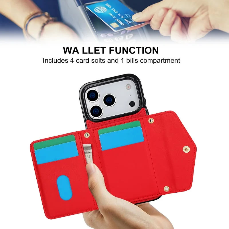 حافظة لهاتف آيفون 17 Air 16E 16 15 Pro Max 14 Plus 13 12 11 X XR XS غطاء قلاب كروس #4