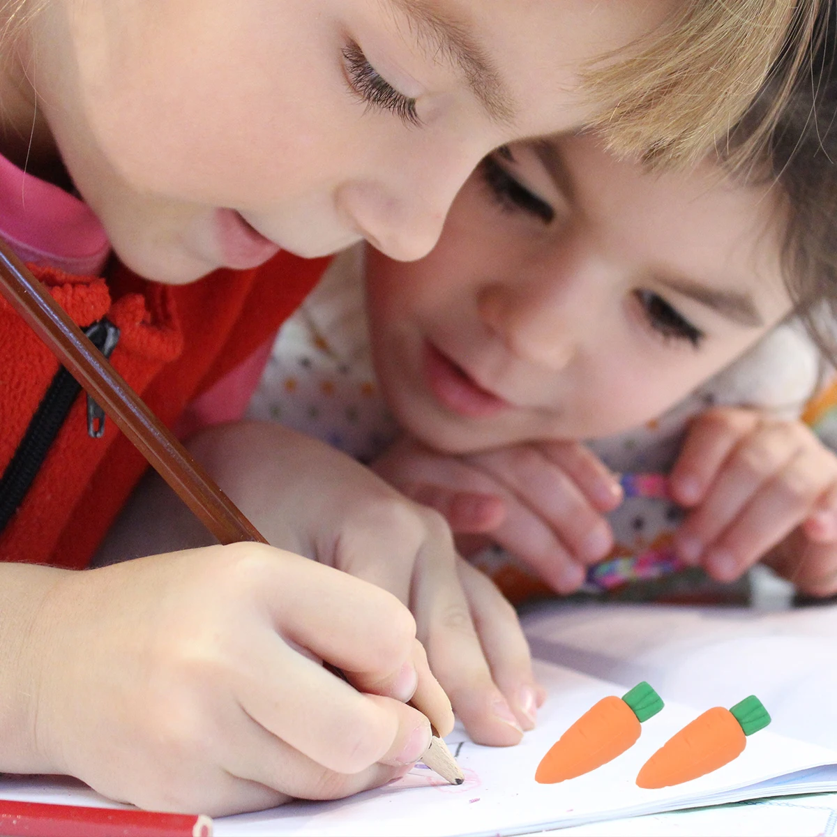 

30Pcs Carrot Shape Pencil Eraser Soft Tpr Creative Stationery School Office Supplies Gift for Kids Students Carrot Shape Eraser