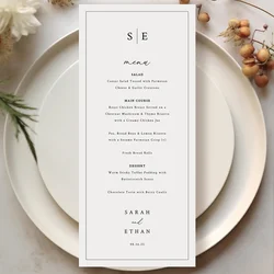 Customized Wedding Menu Template Editable Dinner Menu, Printable Wedding Party Table Menu Card with the Names of the Newlyweds