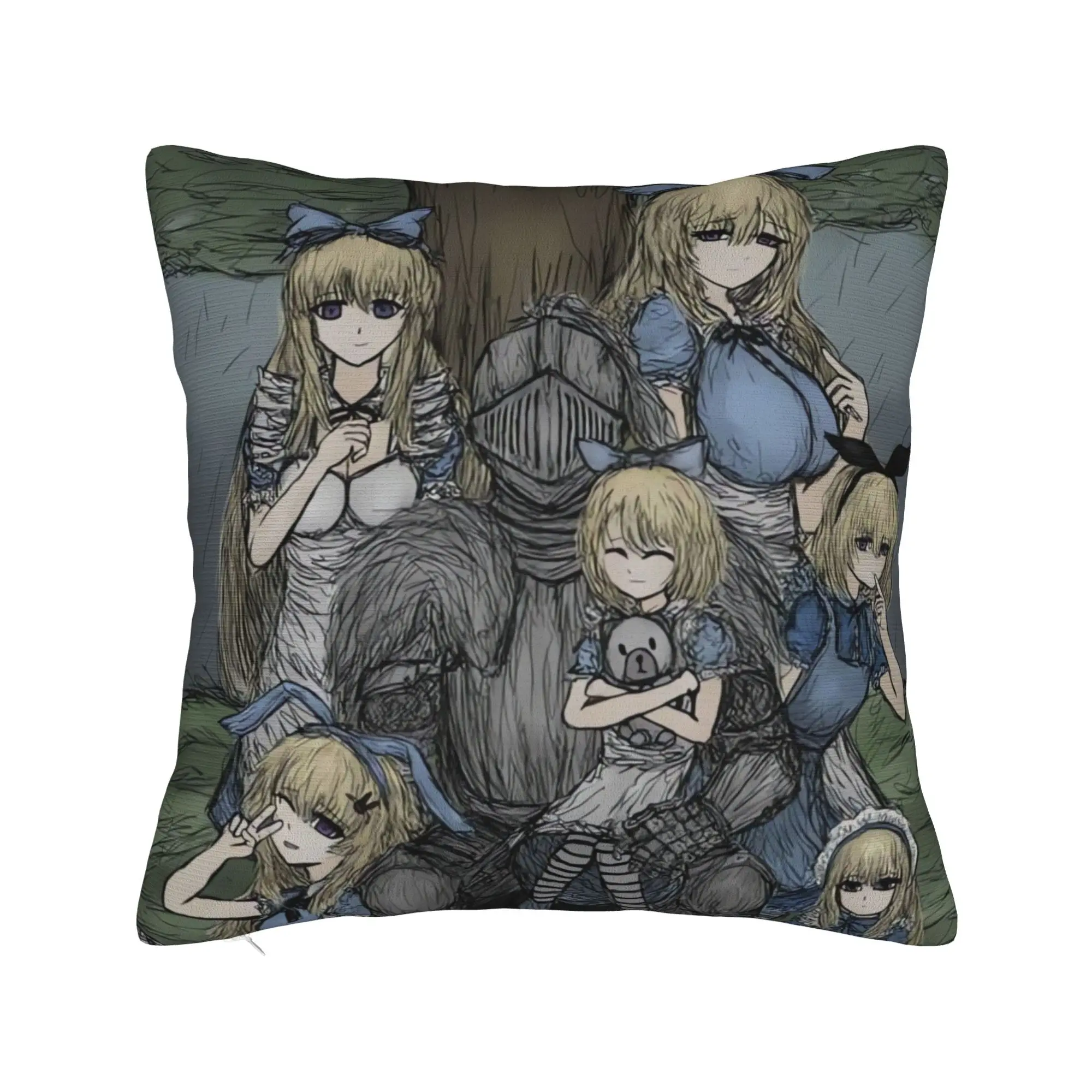 Game Black Souls Anime Pillow Cover  Square Cushion Cover Vintage Pillow Case For Chair Sofa Home Decor