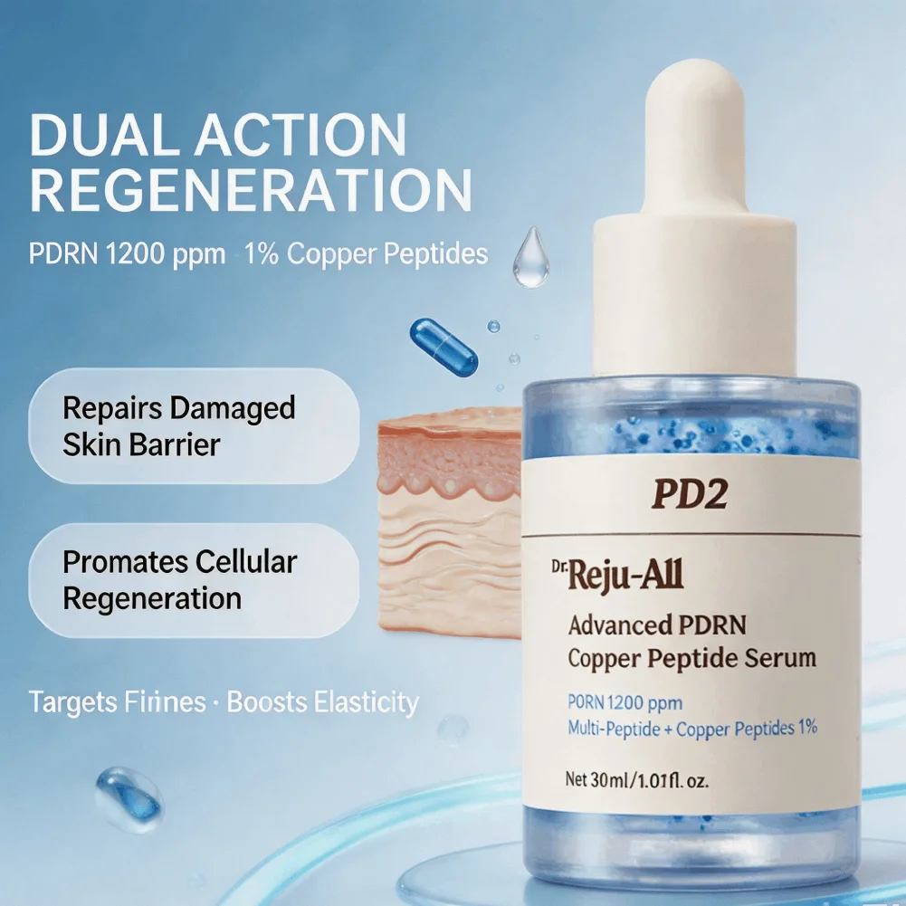 Dr.Reju‑ALL PD2 Advanced PDRN Copper Peptide Serum Blue Capsule Anti‑aging Repair Skin Barrier Soothing for Sensitive Skin Care