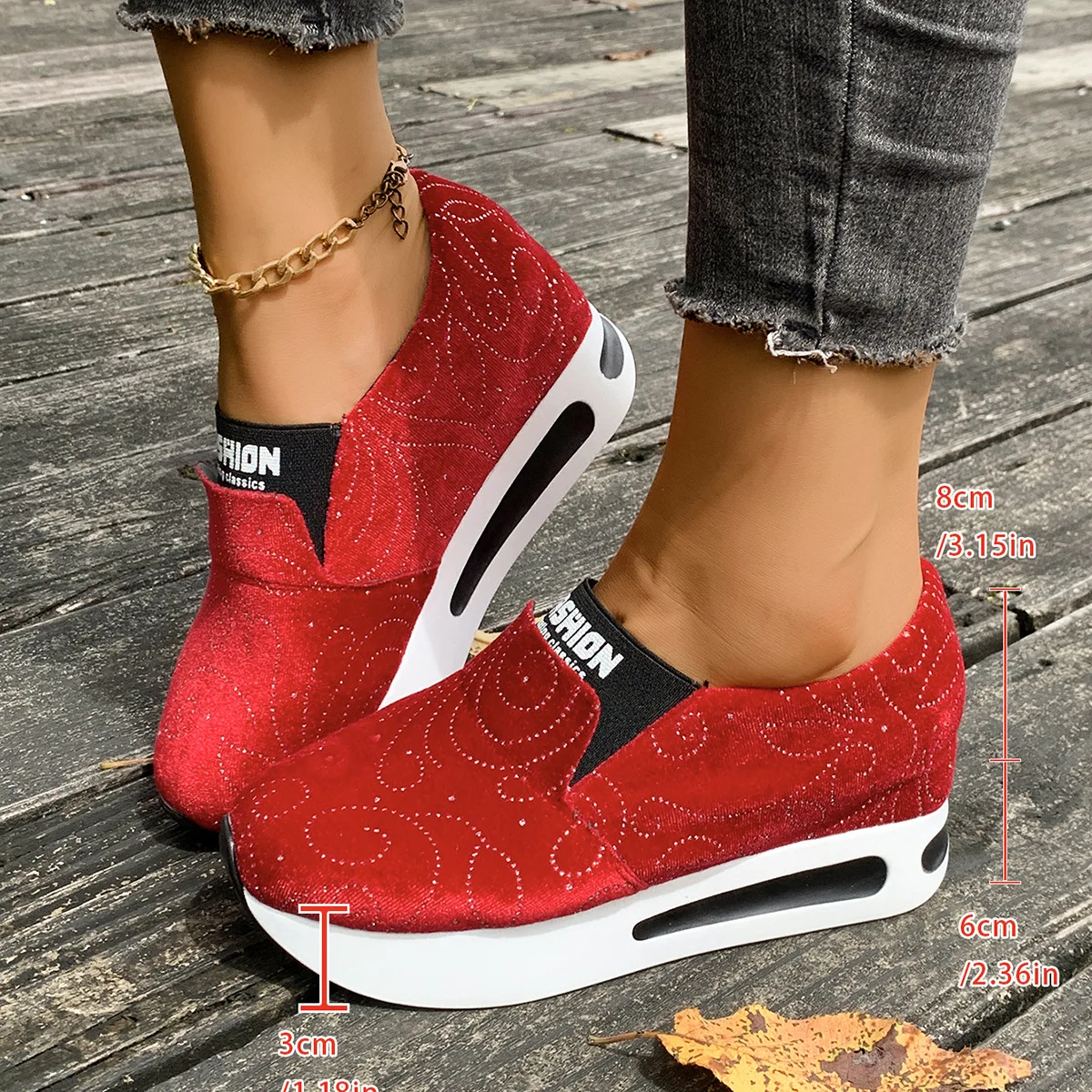 

Autumn Fashion Women Slip on Platform Wedges Comfortable Non-slip Flats Sneaker Plus Size Shoes for Women 35-42 Zapatos De Mujer