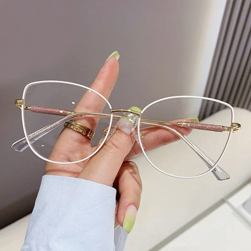 

New Cat Eye Metal Eyeglasses Frame Computer Goggles Fashion Women Anti Blue Light Glasses Optical Glasses Lentes Очки