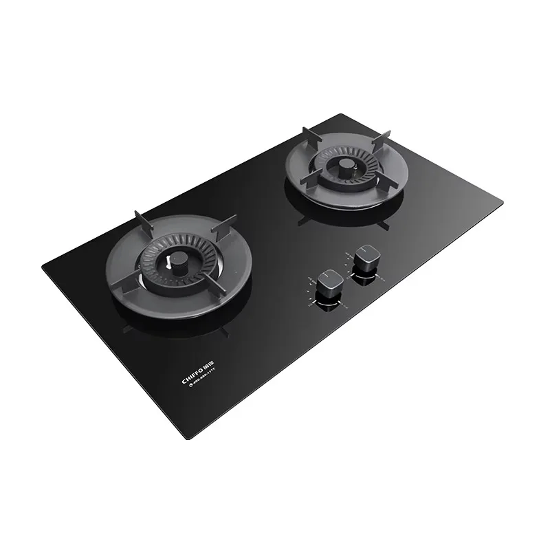 Gas Cooker 2 Burner Built In Glass Hob For Home Restaurant Kitchen Gas Stove Tempered Glass Easy Clean Flame Control