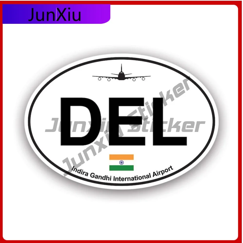 

Indira Gandhi Airport Euro Oval Sticker Creative Decals Auto Decor Car Sticker Vinyl Decal Waterproof Durable Fade Resistant For