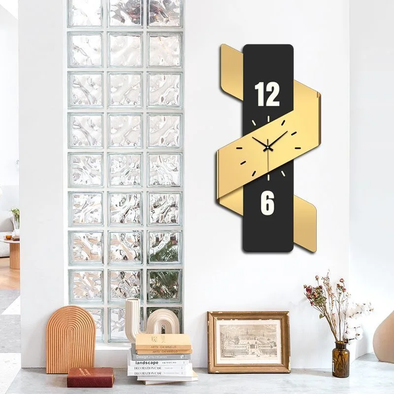 

Wall mounted clock living room TV background wall clock light luxury grand silent clock wall mounted restaurant decoration