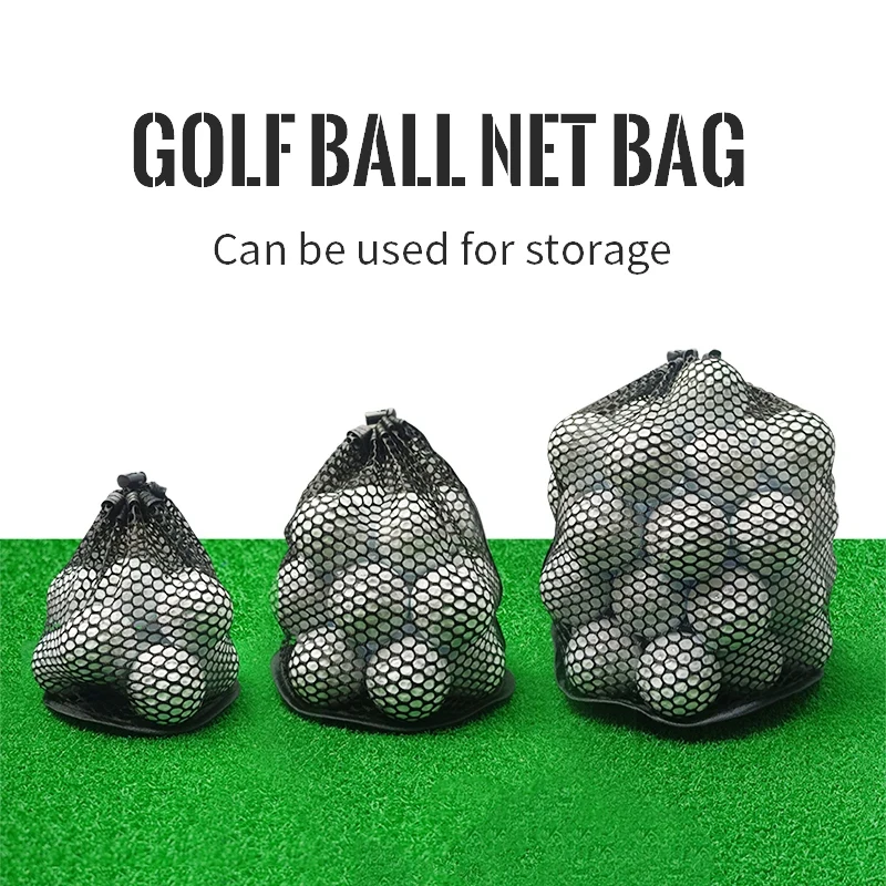 Golf Ball Bag Drawstring Pouch ,Can Hold 15/25/50 Balls,Multipurpose Portable Sports Mesh Net Bag ,Golf Accessories