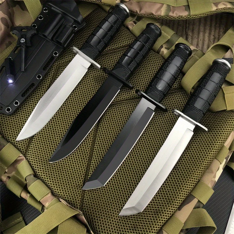 

Jungle Adventure Large Straight knife 5Cr13Mov steel blade ABS Handle Outdoor tactical hunting knife EDC pocket knife Men's gift