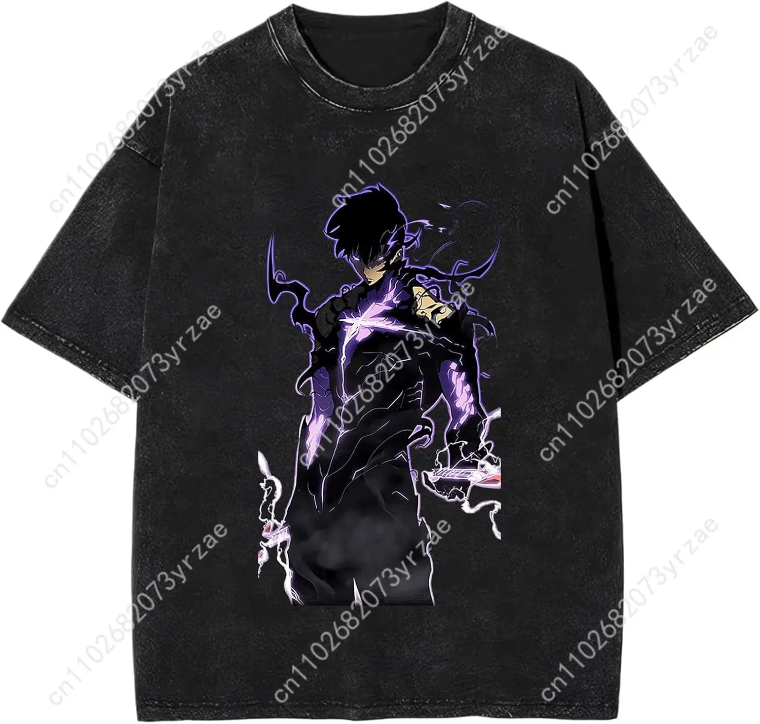 

Соло аниме выравнивающая ретро стирка футболка для мужчин и женщин Высокое качество винтажная футболка модные хлопковые мягкие дышащие топы с короткими рукавами